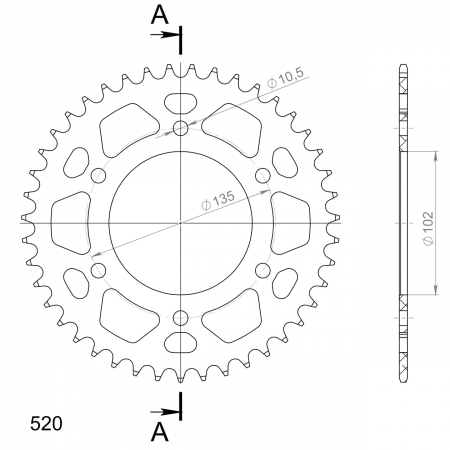 SUPERSPROX ALUMIINI TAKARATAS RAL-401::43 PUNAINEN 27-3-401-43-2