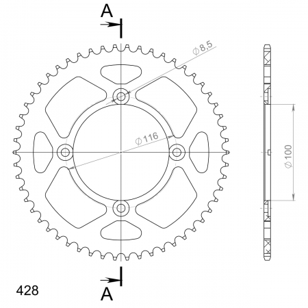 SUPERSPROX ALUMIINI TAKARATAS RAL-462::54 MUSTA 27-3-462-54-0