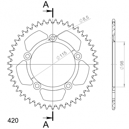 SUPERSPROX ALUMIINI TAKARATAS RAL-4::47 MUSTA 27-3-4-47-0