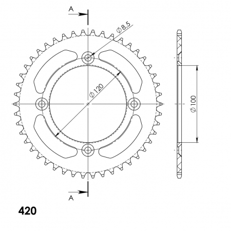 SUPERSPROX ALUMIINI TAKARATAS RAL-6622::46 MUSTA 27-3-6622-46-0