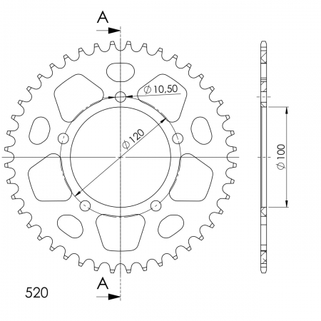 SUPERSPROX ALUMIINI TAKARATAS RAL-703::44 MUSTA 27-3-703-44-0