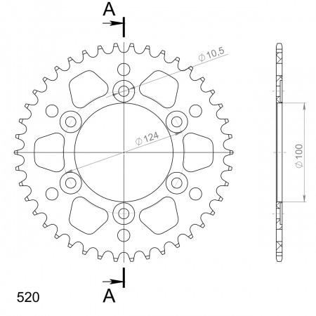 SUPERSPROX ALUMIINI TAKARATAS RAL-735::42 MUSTA 27-3-735-42-0