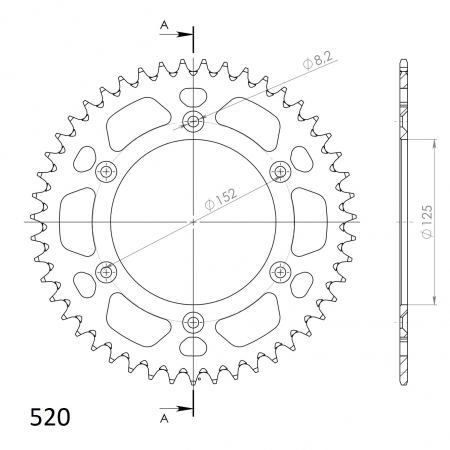 SUPERSPROX ALUMIINI TAKARATAS RAL-8000::45 MUSTA 27-3-8000-45-0