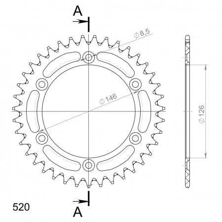 SUPERSPROX ALUMIINI TAKARATAS RAL-808::39 MUSTA 27-3-808-39-0