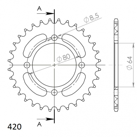 SUPERSPROX ALUMIINI TAKARATAS RAL-834::32 MUSTA 27-3-834-32-0