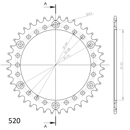 SUPERSPROX ALUMIINI TAKARATAS RAL-853::40 MUSTA 27-3-853-40-0