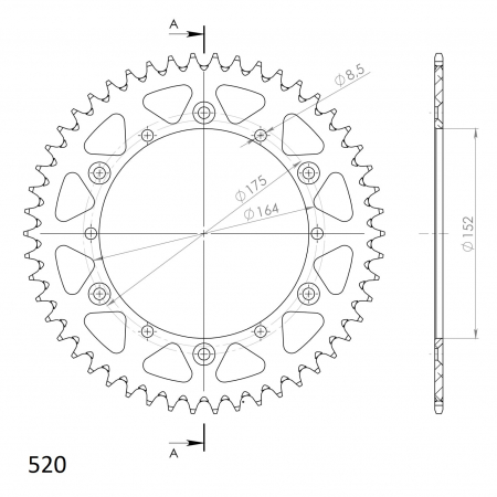 SUPERSPROX ALUMIINI TAKARATAS RAL-853::50 MUSTA 27-3-853-50-0