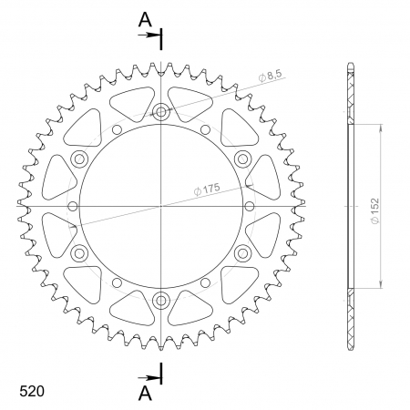 SUPERSPROX ALUMIINI TAKARATAS RAL-853::52 MUSTA 27-3-853-52-0