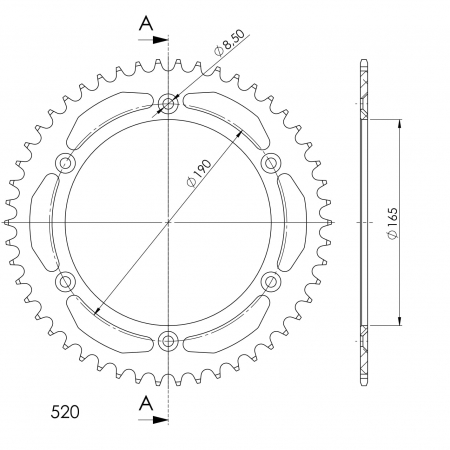 SUPERSPROX ALUMIINI TAKARATAS RAL-896::50 MUSTA 27-3-896-50-0