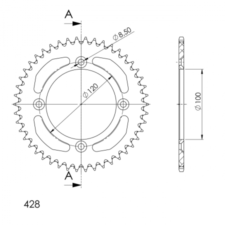 SUPERSPROX ALUMIINI TAKARATAS RAL-998::44 MUSTA 27-3-998-44-0