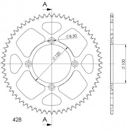 SUPERSPROX ALUMIINI TAKARATAS RAL-998::60 PUNAINEN 27-3-998-60-2